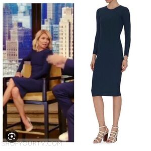 Nadia Tarr Ribbed Scuba Midi Dress